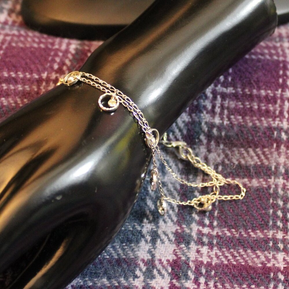 Avon Rhinestone Dangle Chain Anklet Bracelet